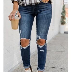 Pink Lily x Katy Roach (Living my best life style) High Rise Jeans